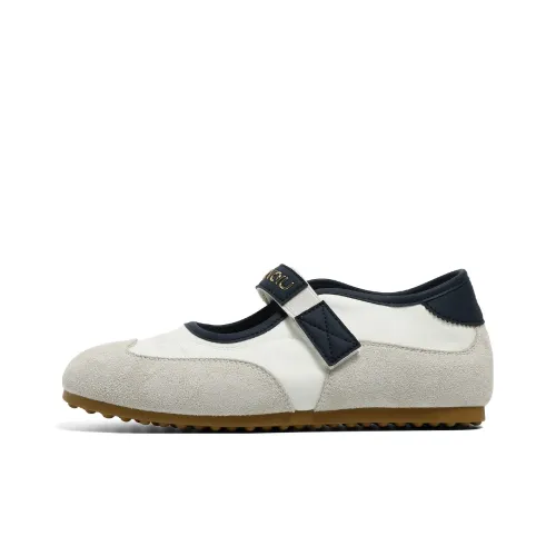 HUANQIU Abrasion Resistant Breathable Slip Resistant Low Top Casual Shoes Women's Beige Blue