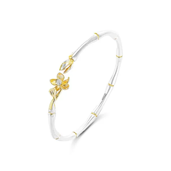 YUOFFICIAL 999 Fine Silver Bangles Unisex-0