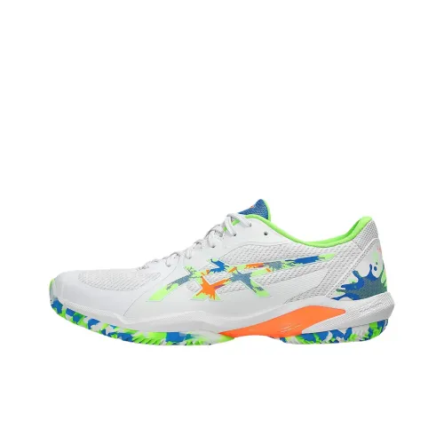 Asics SOLUTION SWIFT FF 2 Anti Slip Wear Resistant Low Top Tennis Shoes Men's White Green