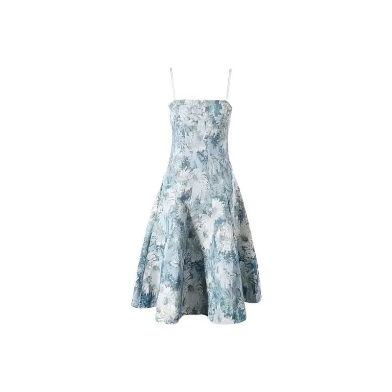 Mu Xiao Xin Slip Dresses Women's Blue-0