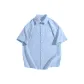[Ice Silk Shirt]Light Blue (Minimalist Line White Chest Logo)