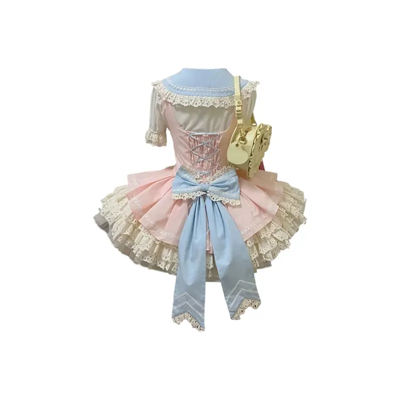 MDEHT Lolita Dresses Women's Apricot Pink Princess Dress-1