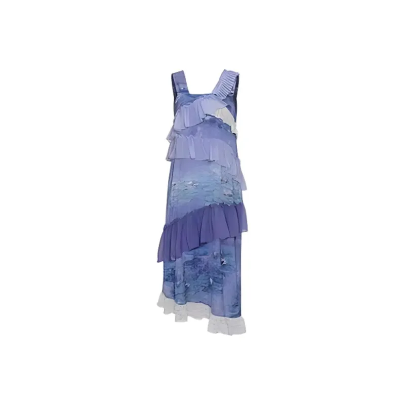 IQC Sleeveless Dresses Women's Blue Purple-0