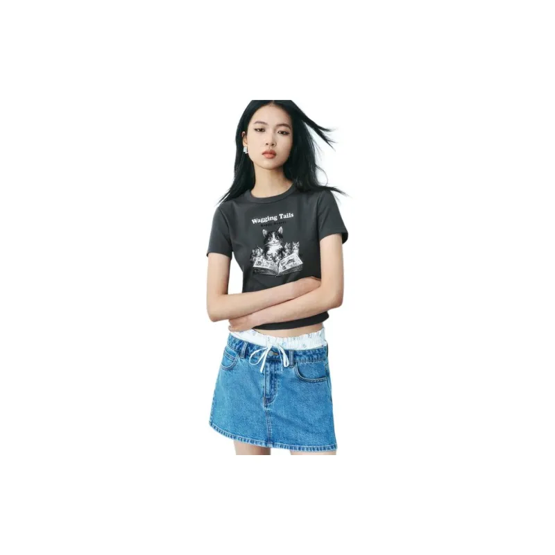 URBAN REVIVO T Shirts Women's Dark Gray-0