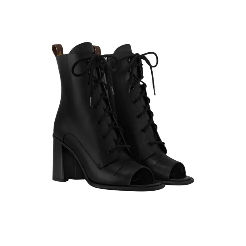 LOUIS VUITTON Berlin Ankle Boots 8.5cm Women's Black-2