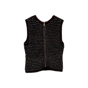 CHANEL 20K Tank Top Women's Black Red