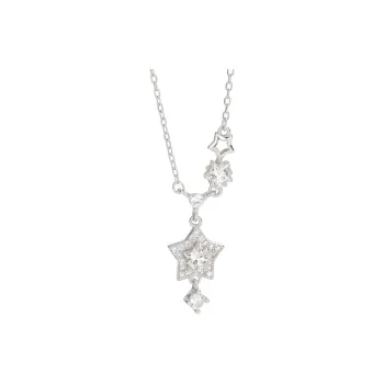 CLARKIA FLOWER 925 Sterling Silver With Zircon Necklaces Women's