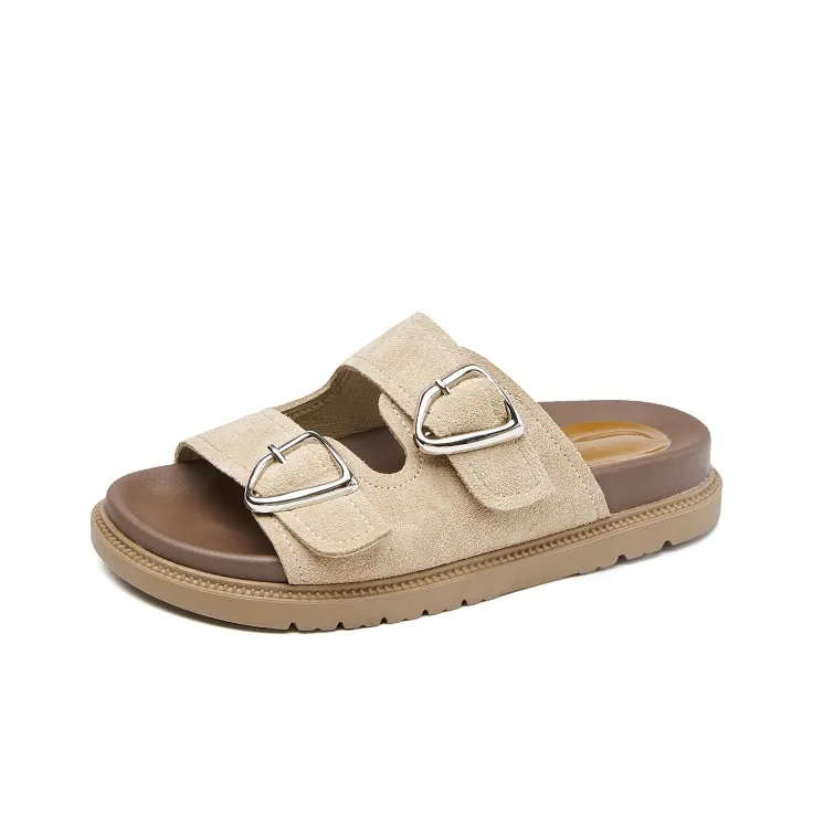 Xiangxiangli Rubber Sole Metal Quiet Slip Resistant Slide Slippers Women's-0