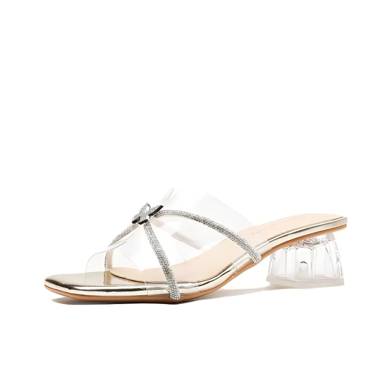GOSO Rubber Sole Abrasion Resistant Slide Slippers Women's Gold-0