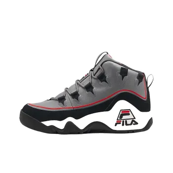 FILA Grant Hill 1 Anti Slip Wear Resistant Mid Top Vintage Basketball Shoes Men's Gray Black
