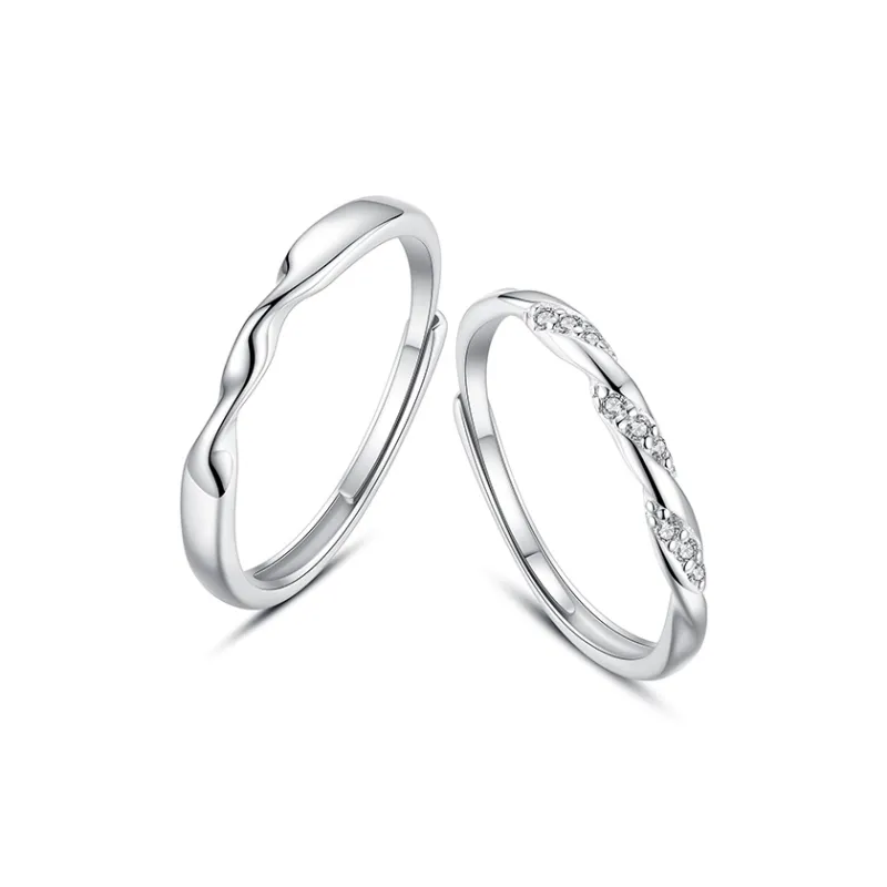 WINGSTOP Zircon Rings Unisex Silver-6