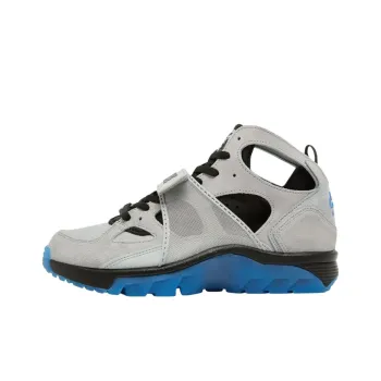 Nike Air Trainer Huarache Anti Slip Wear Resistant Mid Top Vintage Basketball Shoes Men's Gray Blue