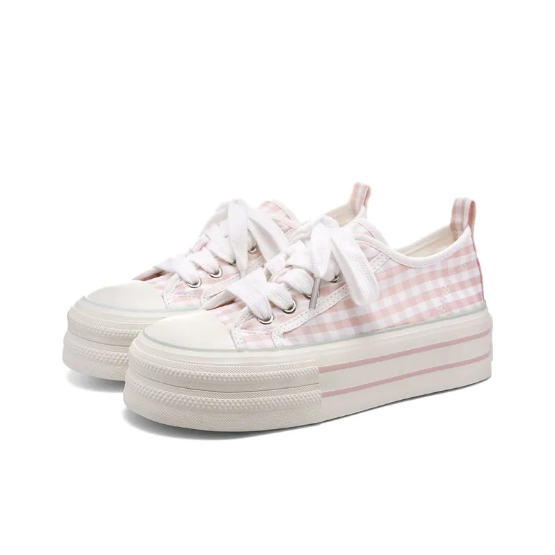 Ordifen Low Top Canvas Shoes Women's Light Pink-1