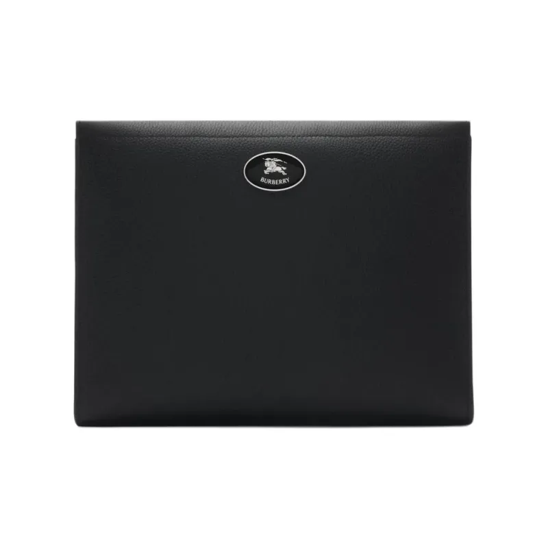 Burberry Cow Leather Clutch Men's Black-0