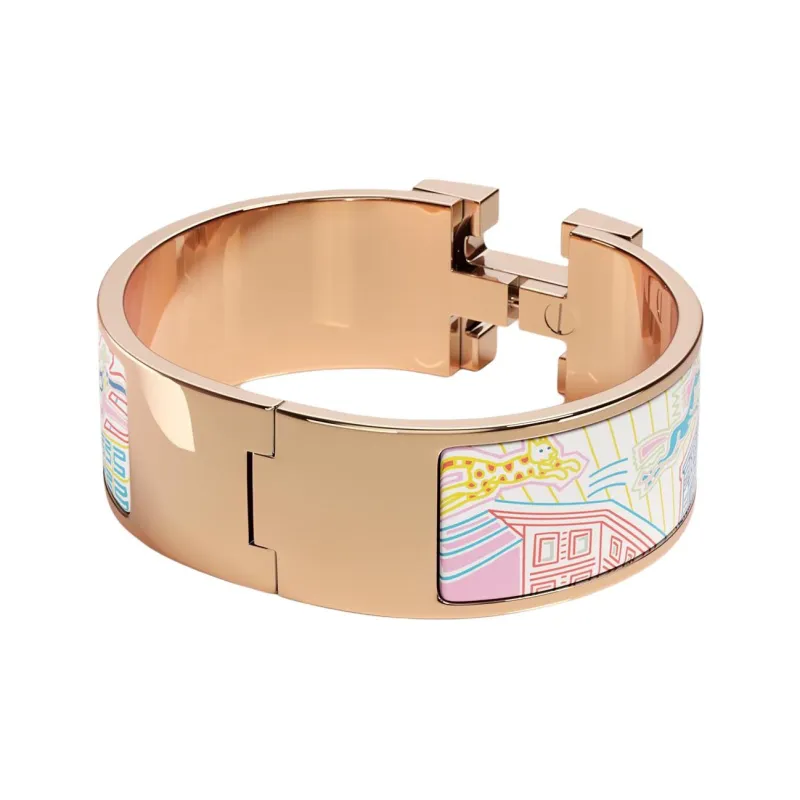 HERMES Rose Gold Plated Bangles Women's Multicolor-1