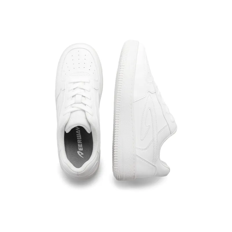 DEERWAY Anti Slip And Wear Resistant Height Increasing Low Top Casual Shoes Men's White-3