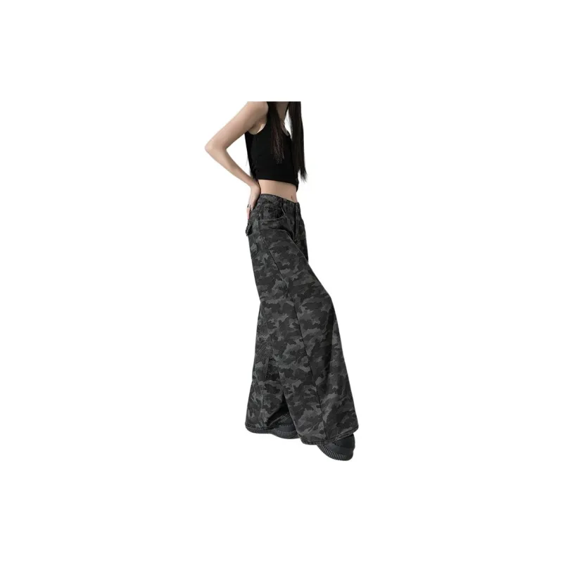 Ordifen Jeans Women's Camouflage Gray-0