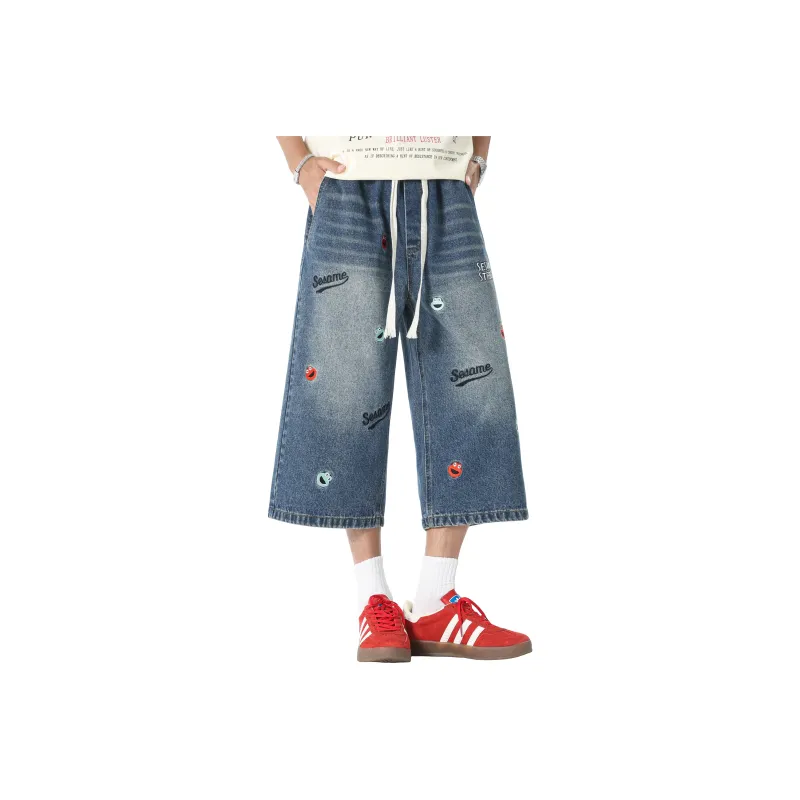 SESAME STREET Denim Shorts Unisex-4