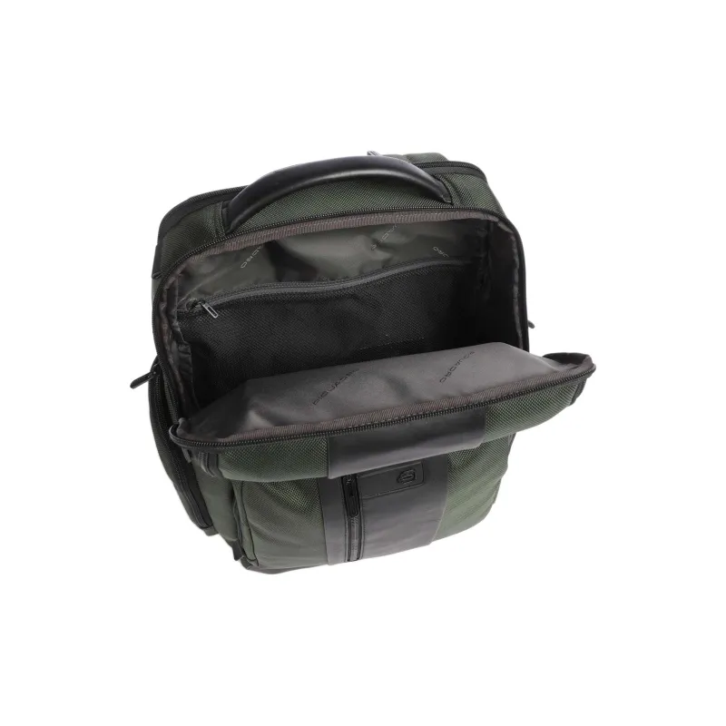 PIQUADRO Recycled Nylon Backpack Unisex Dark Green-2