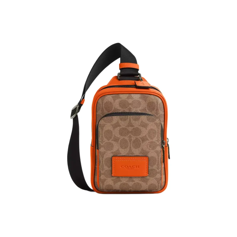 COACH RACER Coated Canvas Sling Bag Mini Men's Orange Brown & Spicy Orange-0
