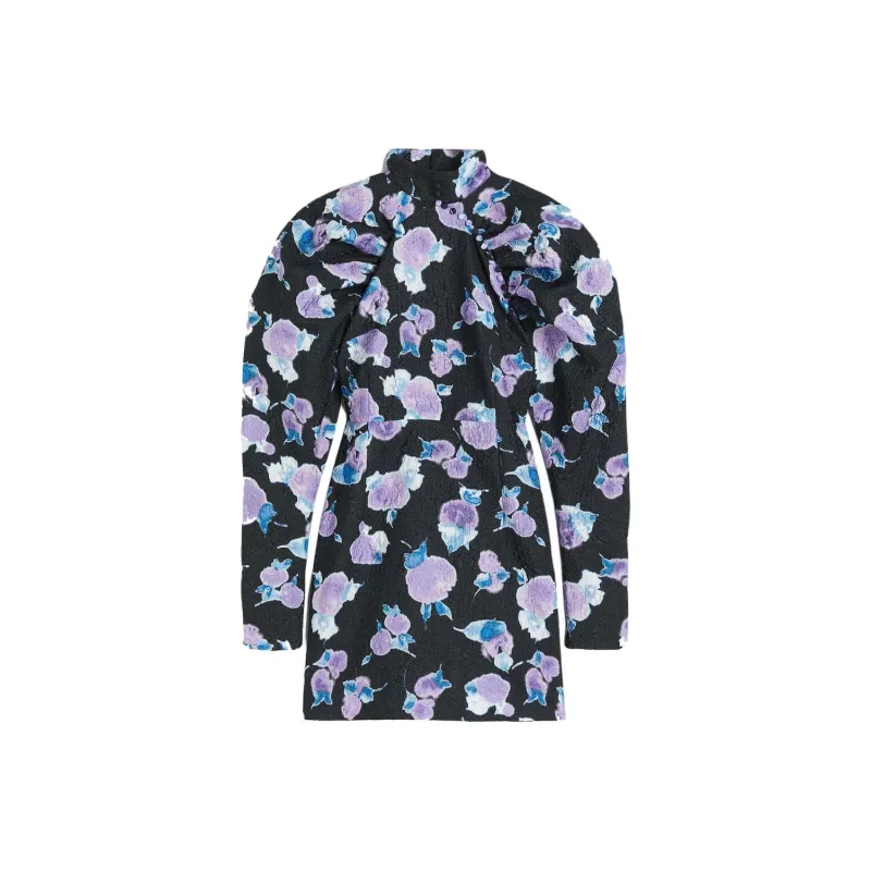 Rotate H&M Crinkle Raglan Dress Blurry Flower Bougainvillea-0