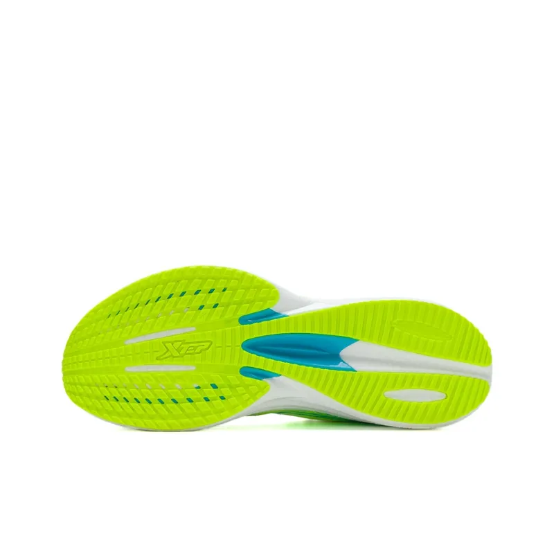 XTEP Anti Slip Wear Resistant Low Top Running Shoes Men's Classic White New Neon Green-3