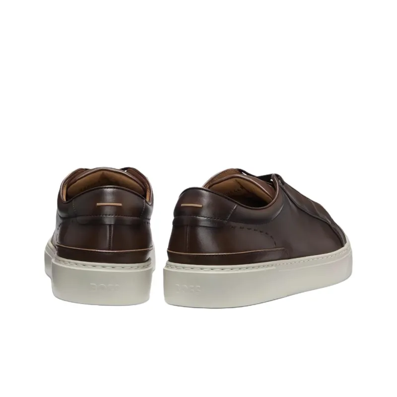 HUGO BOSS Gary Low Top Skateboard Shoes Men's Dark Brown-3