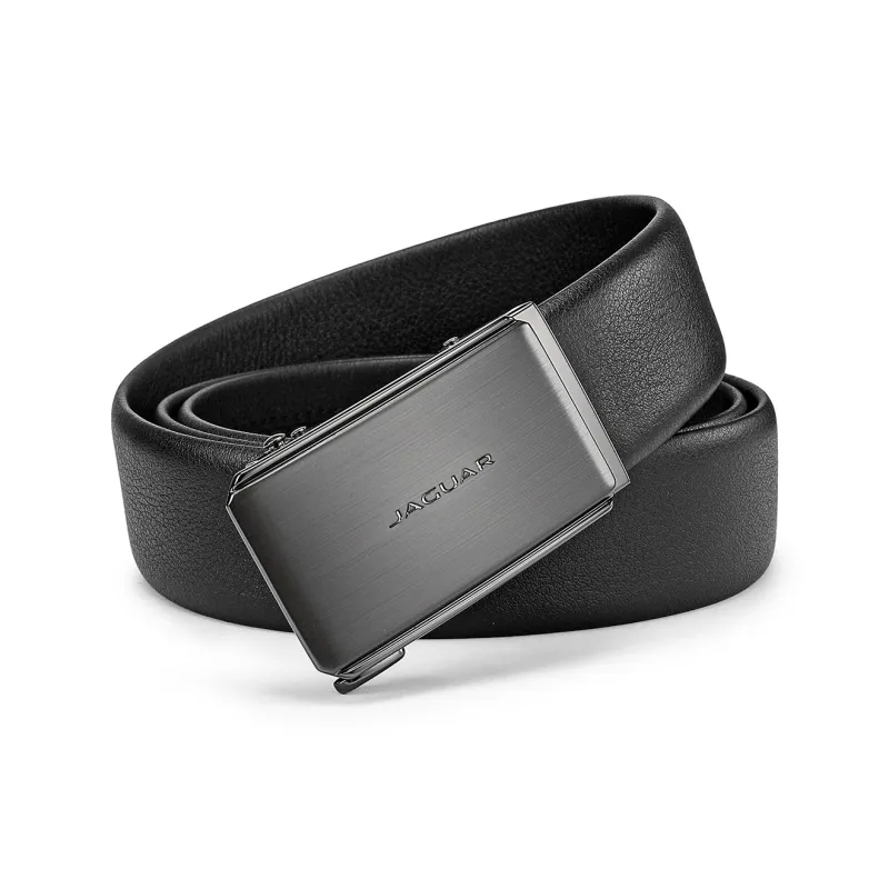 JAGUAR Top Grain Cow Leather Belts Men's Black 3.55cm-1