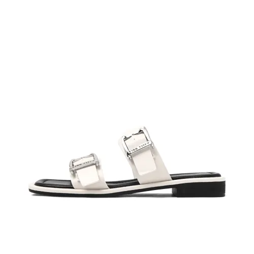 CAMEIDO Slip Resistant Slide Slippers Women's Ecru
