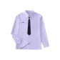 Men's Long-Sleeved Light Purple Thai Style Shirt+Black No-Tie Required
