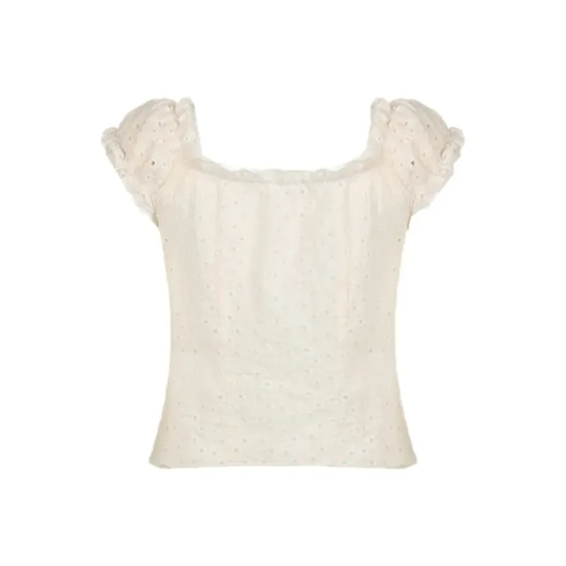 Flowers In Water Flutter Sleeve T Shirt Women's-0