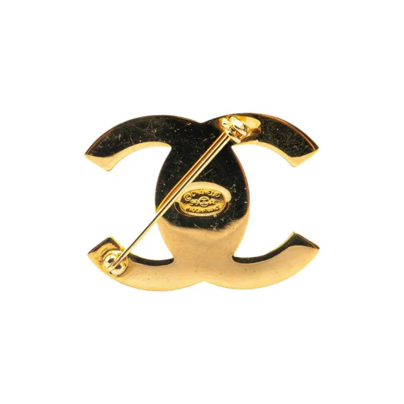 CHANEL 1997 Rhinestone embellished Cc Turn lock Brooch-1