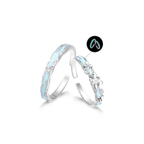 NUSQ S925 Silver With Zircon Rings Unisex