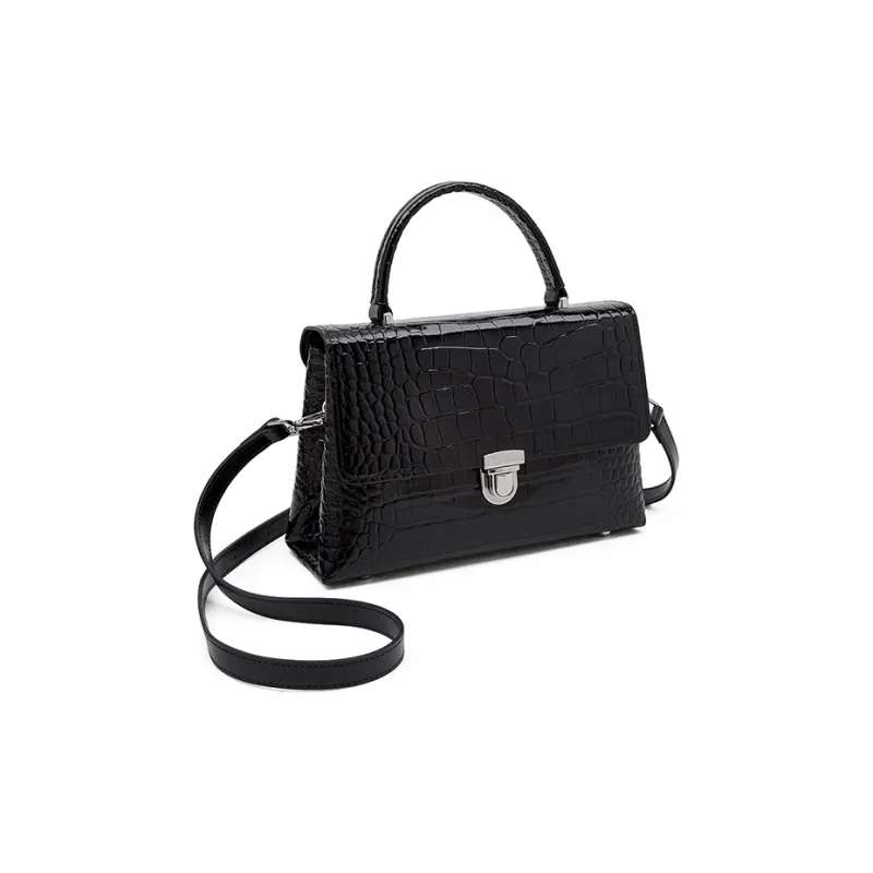 Old Man's Head Cow Leather Shoulder Bag, Crossbody Bag, Handbag Regular Women's Black/Red/Brown-9