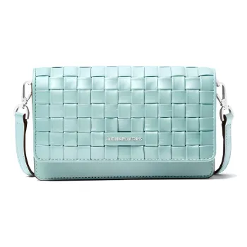 MICHAEL KORS Jet Set Leather Crossbody Bag Regular Women's Light Aqua Blue