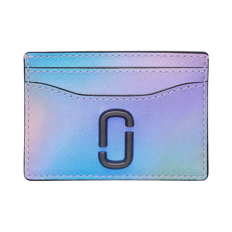 MARC JACOBS Saffiano Leather Card Holder Women's Pink & Blue-0