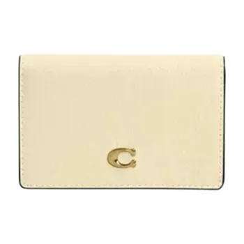 COACH Leather Card Holder Unisex Brass