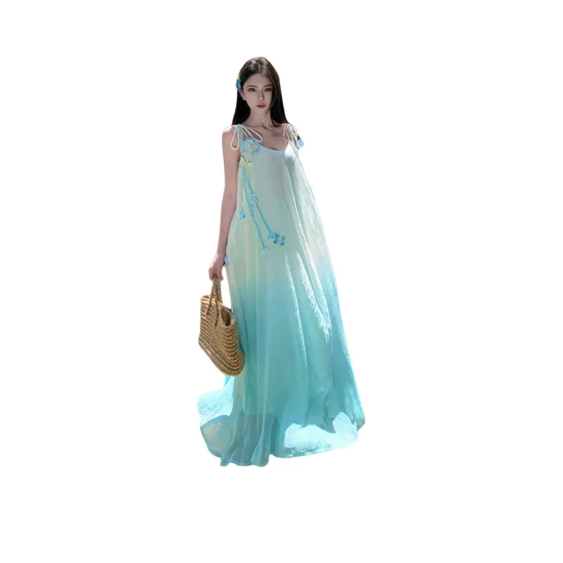 FLIM Slip Dresses Women's Blue-0