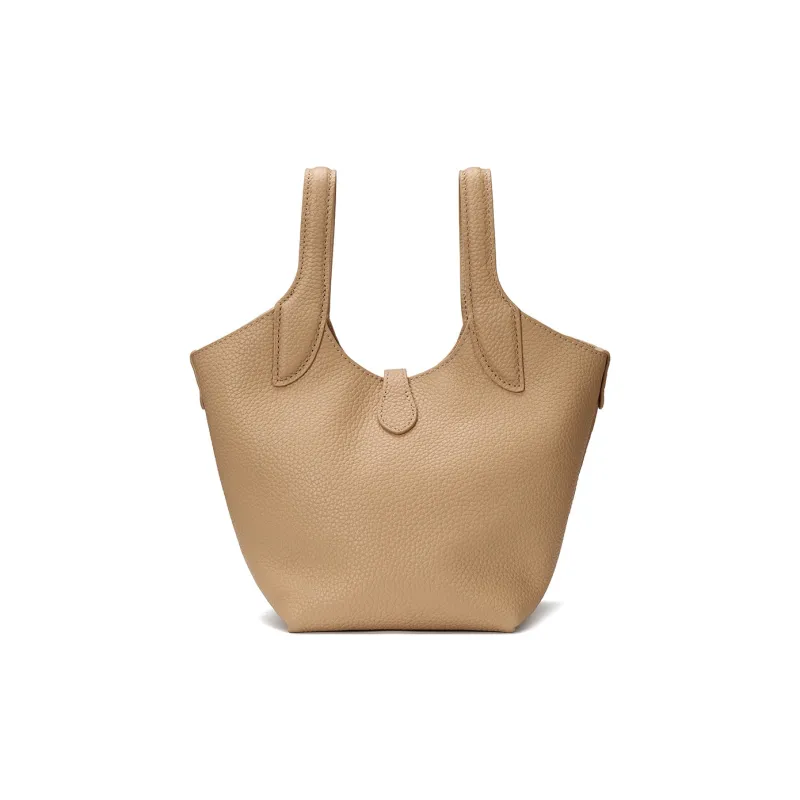 ROBERTA DI CAMERINO Cow Leather One Shoulder Handbag Women's Cream Apricot/Black-4