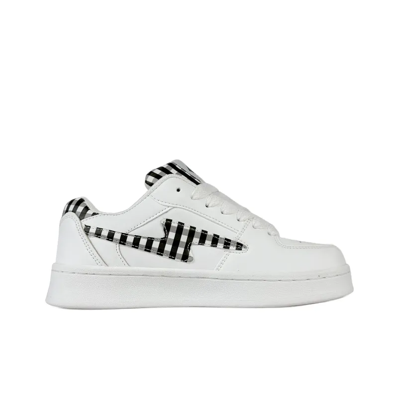 Rongchuan Slip Resistant, Abrasion Resistant, Lightweight Low Top Skateboard Shoes Unisex White Pink Square-8