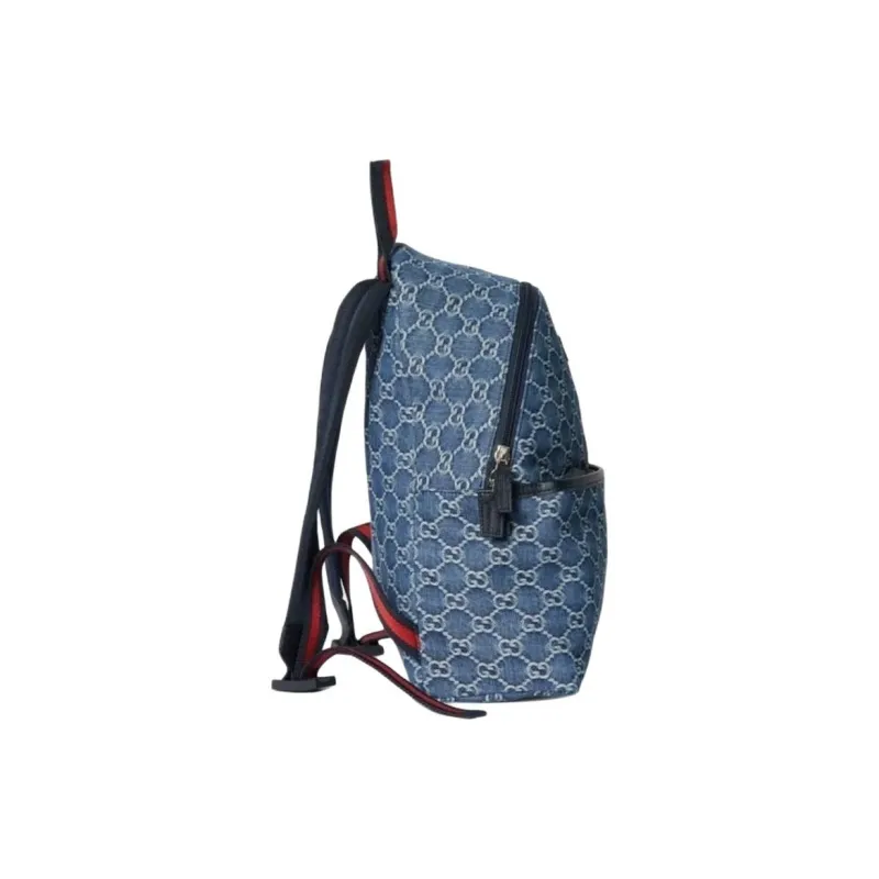 GUCCI Leather Binding Backpack Kids' Blue-3