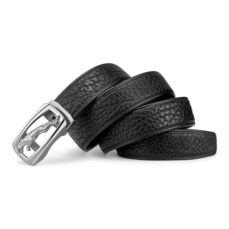 JAGUAR Cow Leather Belts Men's Black 3.40cm-2