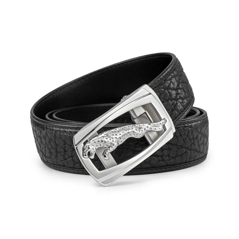 JAGUAR Cow Leather Belts Men's Black 3.40cm-1