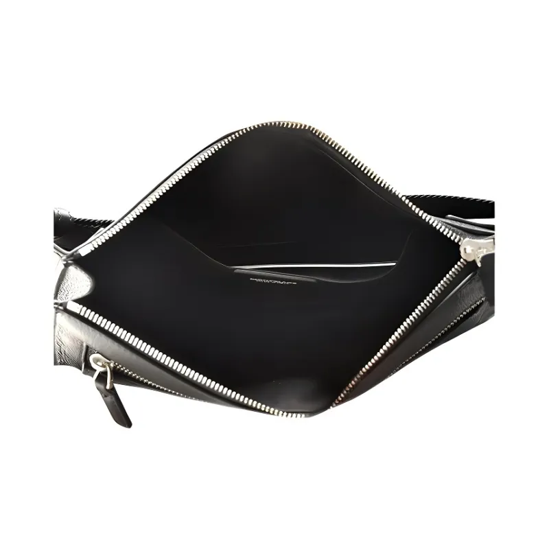 MONTBLANC Leather Crossbody Bag, Fanny Pack Men's Black-4