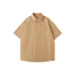 [Ice Silk Shirt]Khaki (Pure White Badge Chest Logo)