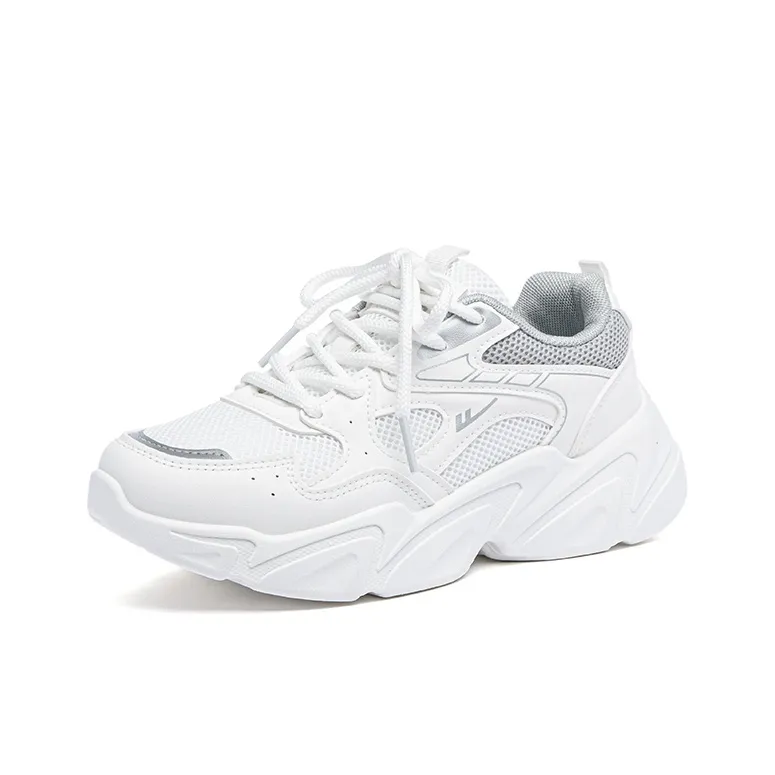 Warrior Cushioning, Wear Resistant Low Top Casual Running Shoes Women's White Gray-1