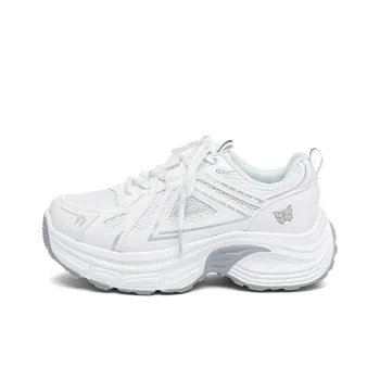 Warrior Anti Slip Wear Resistant Low Top Casual Running Shoes Women's White Silver