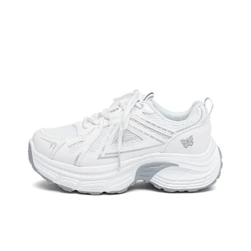 Warrior Anti Slip Wear Resistant Low Top Casual Running Shoes Women's White Silver