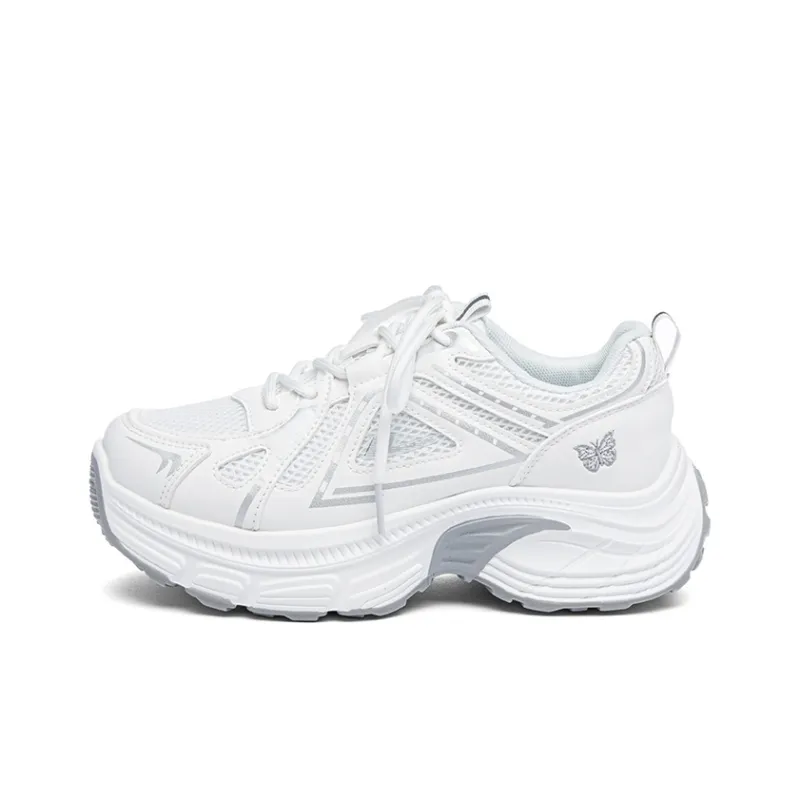 Warrior Anti Slip Wear Resistant Low Top Casual Running Shoes Women's White Silver-0