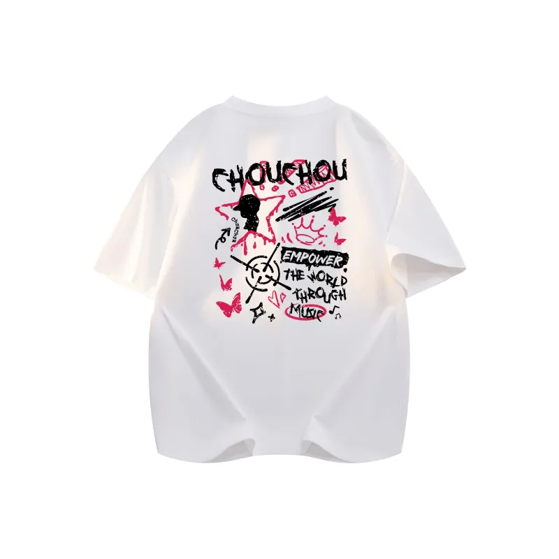 CHOUCHOUS Drop Shoulder Sleeve T Shirt Women's-7